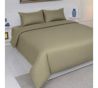 AHS - Seersucker Duvet Set Cover With Pillow Case - Multiple Sizes - Complete Bedding Set - Ultra Soft PollyCotton - EasyCare & Machine Washable (Sage Green, Single:135x200cm)