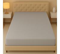 AHS - Single Fitted Bed Sheet - Soft Durable Polycotton Bedding - Fade Resistant Easy Fit Sheet - Deep Pocket 12 inch (30 cm) - Multiple Sizes (Silver, Double:135x190cm)
