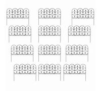 AHS - Victorian Garden Picket Fence Black - Plastic Garden Edging Fence for Lawns & Pathways - Easy Push-in Install - Traditional Outdoor Garden Panels - Decorative, Weather-Resistant (3X)