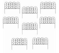 AHS - Victorian Garden Picket Fence Black - Plastic Garden Edging Fence for Lawns & Pathways - Easy Push-in Install - Traditional Outdoor Garden Panels - Decorative, Weather-Resistant (2X)