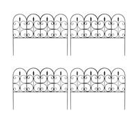 AHS - Victorian Garden Picket Fence Black - Plastic Garden Edging Fence for Lawns & Pathways - Easy Push-in Install - Traditional Outdoor Garden Panels - Decorative, Weather-Resistant (1x)