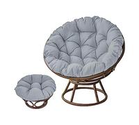 AHSBND Large Round Papasan Chair Cushion, Thick Outdoor Rocking Chair Cushion, Rattan Hanging Basket Cushion, Egg Nest Replacement Pad(Gray,40 * 40cm)