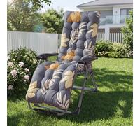 AHSBND Sun Lounger Cushion Outdoor: High Back Replacement Soft Non Slip Seat Pads 170x53cm for Indoor Recliner Chair Patio Garden Porch Furniture Beach (Autumn coffee leaves)
