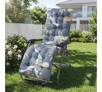 AHSBND Sun Lounger Cushion Outdoor: High Back Replacement Soft Non Slip Seat Pads 170x53cm for Indoor Recliner Chair Patio Garden Porch Furniture Beach (Gray leaves)