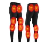 AHSBND Thermal Underwear Heated Underwear Set: Functional Underwear Ski Unisex 30 Heating Zones Washable Winter USB Electric Heating 3 Temperature Control for Camping (Black Trousers, 4XL)