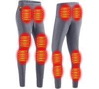 AHSBND Thermal Underwear Heated Underwear Set: Functional Underwear Ski Unisex 30 Heating Zones Washable Winter USB Electric Heating 3 Temperature Control for Camping (Grey Pant, 3XL)