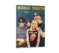AHSEOIWRJH Sonic Youth Posters Vintage Printing Wall Art Poster Decorative Painting Aesthetic Canvas Decor for Living Room Bed Room 20x30inch(50x75cm) Frame-style