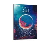 AHSEOIWRJH The Blue Planet Posters Vintage Printing Wall Art Poster Decorative Painting Aesthetic Canvas Decor for Living Room Bed Room 24x36inch(60x90cm) Frame-style
