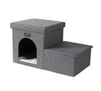 Ahsfield & Harkness 2 Step Pet Stairs, Ladder for Cats or Small Dogs, Ramp for Bed or Couch for Safe Access. Convient Folding Stair Helper with Storage. Holds up to 60 lbs.