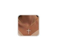 AHSIWC Silver Gold Plated Cubic Zirconia Cross Necklaces for Women | Cross Faith Pendant and Cuban Chain Jewelry Easter Christmas Birthday Gifts, Brass, Cubic Zirconia