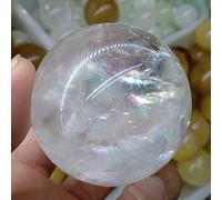 AHSKY 1Pc Dia 40-60mm Clear OPTICAL CALCITE With Some RAINBOWS White Transparent Spar Crystal Sphere Ball (Size : 50-60mm)
