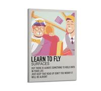 AHSUEWQRUH LEARN TO FLY Poster Wall Art Canvas Poster Modern Aesthetic Art Decor Painting for Living Room Bed Room 24x36inch(60x90cm) Frame-style