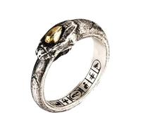 AHTCPO Apophis Serpent Ring 925 Silver - Jewelry for Men, Adjustable Gothic Pinky Ring, Mythological Unisex Gift(10)