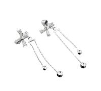 AHTCPO Forest Style Bow Inlaid Zircon Earring Set, Piercing Pin Design and No-pierce Spiral Clip Design Suitable for Cartilage Eyebrow and Lip Piercing Unisex(Gold,Unpierced ears)