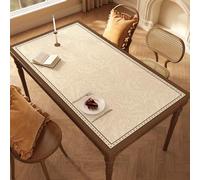 AHTCPO French Retro Table Pad - Elegant Waterproof Oil Proof Heat Resistant Placemat for Dining Table, Coffee Desk - Wash-Free Luxury Surface Protector for Home Decor(Mountain Moon,20-47in)