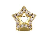 AHTCPO Hollow Star Design Single Tooth Grillz, 18K Gold Silver Plated Hip Hop CZ Teeth Accessory, Unisex Fashion Jewelry Gift(Gold)