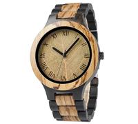 AHTCPO Mens Light Weight Unique Wood Watch, Imported Quartz Movement with Real Leaf Roman Numeral Scale Wood Watch(Natural)