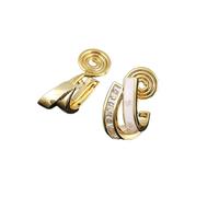 AHTCPO Minimalist Arc Luxury Double Zircon Earring Set Piercing Pin Design and No-pierce Spiral Clip Design Suitable for Cartilage Eyebrow and Lip Piercing Unisex(For pierced)