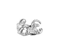 AHTCPO Ocean Wave Pattern Double Tooth Grillz, 18K Gold Plated Scroll Hollow out Linked Integrated Dental Jewelry, Hip Hop Unisex Fashion Teeth Decor Gift(Silver)