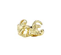 AHTCPO Ocean Wave Pattern Double Tooth Grillz, 18K Gold Plated Scroll Hollow out Linked Integrated Dental Jewelry, Hip Hop Unisex Fashion Teeth Decor Gift(Gold)