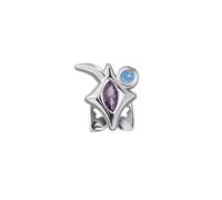AHTCPO Polygon Colored Zircon Star Single Tooth Grillz Design, Electroplated Craft Hip-Hop Style Dental Jewelry, Unisex Fashion Jewelry Gift(Silver,Set2)