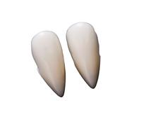 AHTCPO Vampire Fangs White Small Tiger Grillz, Micro Inlaid Cubic Zirconia, Gold & Silver Plated Hip Hop Jewelry Unisex Ideal(17mm)