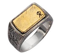 AHTCPO Viking Mjolnir Ring 925 Silver - Norse Thor’s Hammer Rune Tail Ring for Men, Gothic Warrior Jewelry, Adjustable Retro Pinky Ring(Courage)