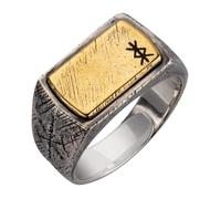 AHTCPO Viking Mjolnir Ring 925 Silver - Norse Thor’s Hammer Rune Tail Ring for Men, Gothic Warrior Jewelry, Adjustable Retro Pinky Ring(Protection)