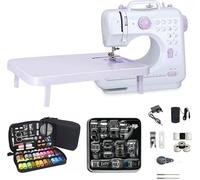 AHTKrvin 505A Mini Sewing Machine With Extension Board 11pcs Presser Feet Set and 97pcs Sewing Kit UK Plug 220V