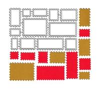 AHTOLS 12pcs Postage Stamp Frame Cutting Dies, Photo Lace Frame Die Cuts Metal Embossing Stencils Template Mould for Card Scrapbooking and DIY Craft Album Paper Card Decor