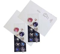 AHUAN 10/20 Pcs Daily Decorative Ear Seeding Kit Self-Adhesive Calm Pops Ear Seeds Acupuncture Kit, Magnetic Beads Ear Acupuncture Stickers Hanfu(20pcs,Pinkish Purple)