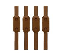 AHUAN 4 Pcs Stationery Storage Pen Loop Holder for Notebook, Leather Pen Clip with Elastic Band Adjustable Removable Paperclip Pen Holder School(Brown)