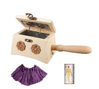 AHUAN Adjustable Temperature Moxibustion Kit with Handle, Acupoint Map Thickened Wood Moxa Box for Waist, Abdomen Moxibustion Box Durable(2-Needle Hanging moxibustion)