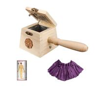 AHUAN Adjustable Temperature Moxibustion Kit with Handle, Acupoint Map Thickened Wood Moxa Box for Waist, Abdomen Moxibustion Box Durable(1-Needle Hanging moxibustion)