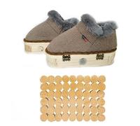 AHUAN Adjustable Temperature Moxibustion Shoes Heat Packs Tool, Burn-Proof Moxibustion Kit for Foot Wooden Moxibustion Box Household(Grey/40-44+Mugwort Pillar)