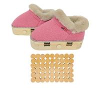 AHUAN Adjustable Temperature Moxibustion Shoes Heat Packs Tool, Burn-Proof Moxibustion Kit for Foot Wooden Moxibustion Box Household(Red/35-39+Mugwort Pillar)