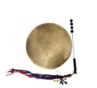 AHUAN Black Goat Skin Shaman Drum Set for Meditation, Percussion Instrument Frame Drum with Drum Stick Durable Hand Drum for Beach Party(43cm)