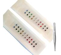 AHUAN Coloured Crystal Ear Seeds Acupuncture Kit Invisible Ear Seeding Acupressure Stimulating Ear Seeds Jewelry Portable for Festive(A-40pcs)