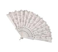 AHUAN Dance Hand Fans for Women Foldable Hanfu Cheongsam, Portable Folding Fan Summer Chinese Fan for Beach Party, Birthday(Silver A)