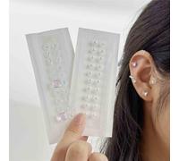AHUAN Fashion Decorative Calm Pops Ear Seeds Acupuncture Kit for Band Performance, Self-Adhesive Ear Acupuncture Stickers Portable Ear Seeding Kit(C-40psc)