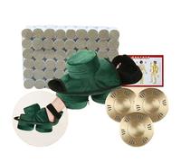 AHUAN Foot Moxibustion Kit with Copper Box, Acupoint Map Burn-Proof Moxa Box Adjustable Temperature, Smokeless Moxibustion Box(Green Copper Box kit B)