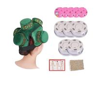 AHUAN Head Heat Packs Tool Moxa Box with Acupoint Map, Copper Box Multifunctional Moxibustion Kit Portable Moxibustion Box Travel(5 Steel Box Set B)