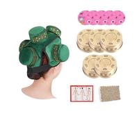 AHUAN Head Heat Packs Tool Moxa Box with Acupoint Map, Copper Box Multifunctional Moxibustion Kit Portable Moxibustion Box Travel(5 Copper Box Set B)