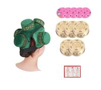 AHUAN Head Heat Packs Tool Moxa Box with Acupoint Map, Copper Box Multifunctional Moxibustion Kit Portable Moxibustion Box Travel(5 Copper Box Set A)