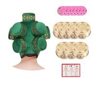 AHUAN Head Heat Packs Tool Moxa Box with Acupoint Map, Copper Box Multifunctional Moxibustion Kit Portable Moxibustion Box Travel(7 Copper Box Set A)