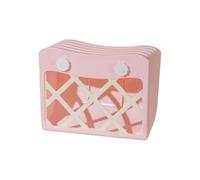 AHUAN High Capacity Plastic Guinea Pig Hay Feeder Water Wash, Wide Opening Easy to Grab Rabbit Hay Feeder for Apartment, Pet Store(Pink A with lid)