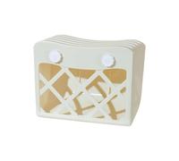 AHUAN High Capacity Plastic Guinea Pig Hay Feeder Water Wash, Wide Opening Easy to Grab Rabbit Hay Feeder for Apartment, Pet Store(White A with lid)