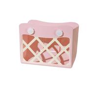 AHUAN High Capacity Plastic Guinea Pig Hay Feeder Water Wash, Wide Opening Easy to Grab Rabbit Hay Feeder for Apartment, Pet Store(Pink A without lid)