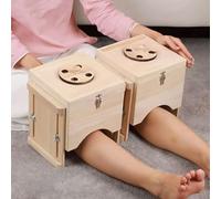 AHUAN Knee Joint Moxibustion Kit Adjustable Height, Wooden Moxibustion Box Burn-Proof Durable Moxa Box for Leg Moxa Stick Holder with Fabric Cover(2pcs Single Knee)