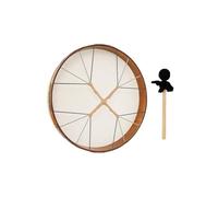 AHUAN Large Ceremonial Wooden Frame Drums for Adults, Traditional Goat Skin Shaman Drum Set with Drum Stick, Buffalo Drum for Concert, Party(45cm)